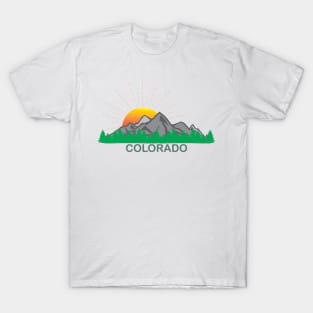 Colorado Mountains and Sun T-Shirt